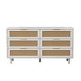 thumbnail image 3 of Dtwnek 6 Drawers Dresser Rattan Storage Cabinet for Bedroom,Living Room, White, 3 of 9