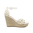 thumbnail image 3 of BLISSFUL STEP Sandales Compensées Espadrilles à Plateforme à Bride à la Cheville pour Femmes Vert 9, 3 of 7