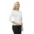 thumbnail image 3 of Womens Three Quarter Sleeve Blouse Casual Wear, M, White, by Ambesonne, 3 of 4