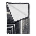 thumbnail image 2 of Dark Grey Soft Flannel Fleece Throw Blanket, Architecture Perspective Tunnel Interior Grungy Corridor Construction, Cozy Plush for Indoor and Outdoor Use, 50" x 70", Black Beige White, by Ambesonne, 2 of 5
