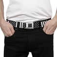 thumbnail image 3 of Buckle-Down Belt, Seatbelt Buckle Belt, American Flag Close Up Black White, 34 to 52 Inches, 3 of 9