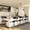 thumbnail image 4 of Memoryfield Counter Height Bar Stools Set of 4, 26" Faux Leather Bar Stools, Black Metal Frame, Modern Counter Stools for Kitchen Island, Dining Area & Home Bar, Black, 4 of 8
