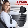 thumbnail image 2 of Car Seat Belt Adjuster, 4 Pack Premium PU Leather Seatbelt Clip for Vehicle Automobile Safety Comfort Universal Shoulder Neck Strap Positioner for Adults (Black), 2 of 7