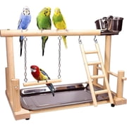 kathson Bird Playground,Parrot Play Stand,Parakeet Play Gym with Feeding Cups,Cockatiel Perchs Playstand with Exercise Toys for Budgie Conures Cockatoos Lovebirds Playpen