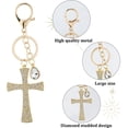 thumbnail image 5 of 1Box 2Pcs Cross Key Chain Charm Rhinestone Cross Keychain Large Golden Alloy Crystal Clap Teardrop Blessed Holy Sparkling Cross Key Ring for Women DIY Bag Hanging Car Keys Purse Decoration, 5 of 5