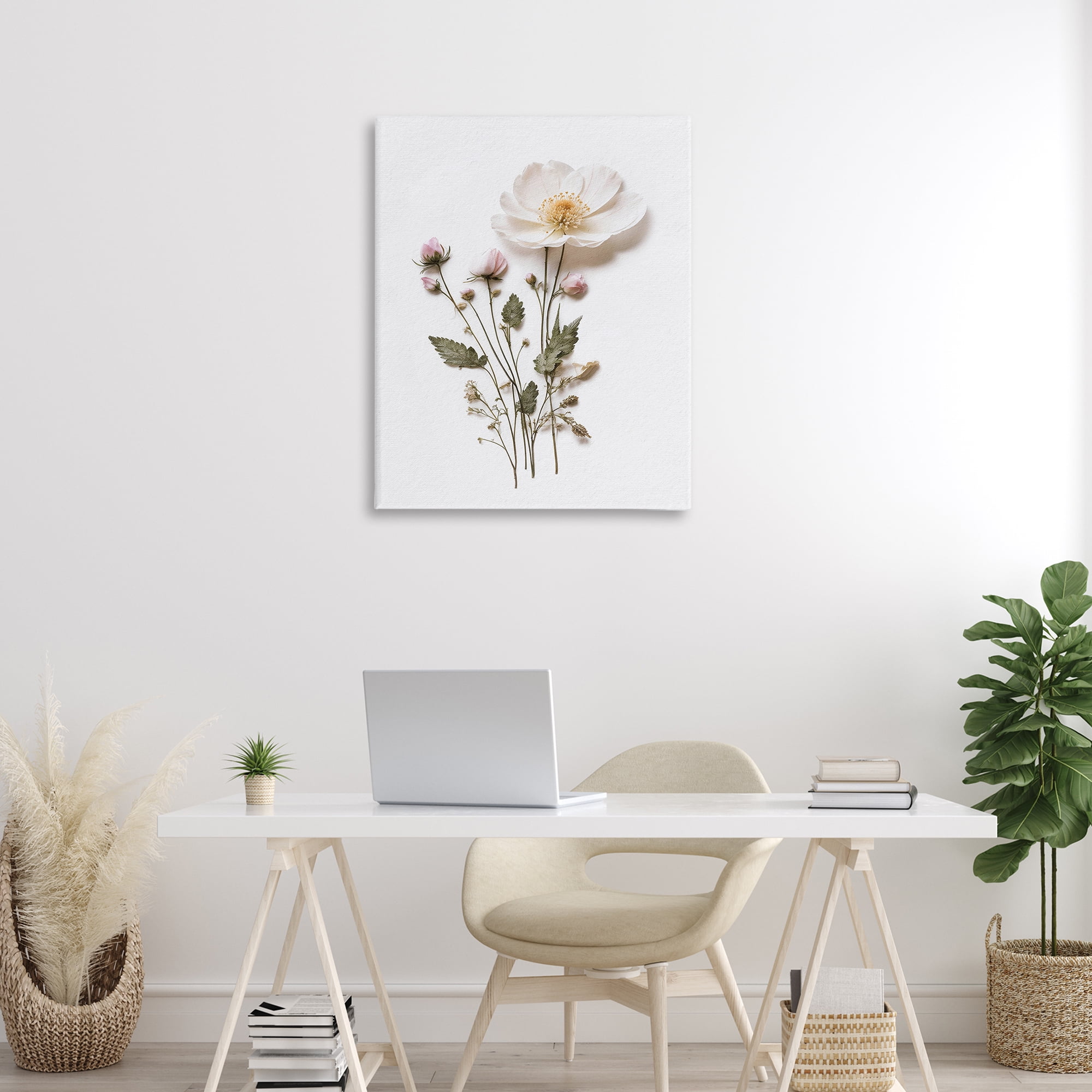 Simple Pressed Flowers Canvas Wall Art, design by Lettered and Lined