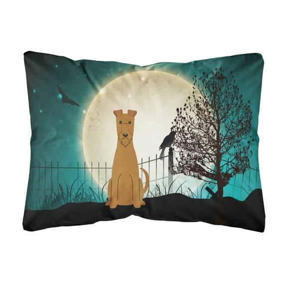 Carolines Treasures BB2252PW1216 Halloween Scary Irish Terrier Canvas Fabric Decorative Pillow, 12H x16W, multicolor