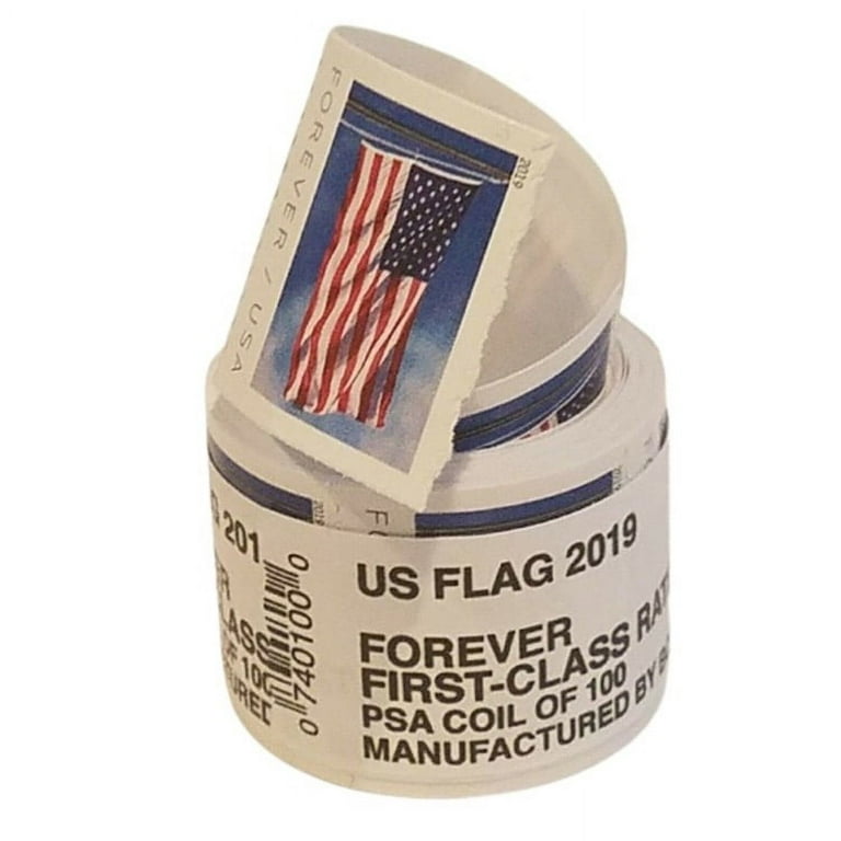 U.S. Flag 1 Roll of 100 USPS Forever First Class Postage Stamps