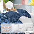 thumbnail image 3 of Blue Leopard Print Bedding 3 Piece Duvet Cover Set Twin Size, Vintage Abstract Animal Patterned Art Soft Microfiber Comforter Cover with Zipper Closure & Pillowcases, FadeResistant Quilt Cover, 3 of 9