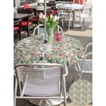 thumbnail image 5 of Outdoor Tablecloths with Umbrella Hole & Zipper, Vintage Flowers Round Tablecloth 54 Inch, Spring Pink Green Floral Country Leaves Birds Waterproof Table Cloth, Patio/Pool/Picnic Table Covers, 5 of 8