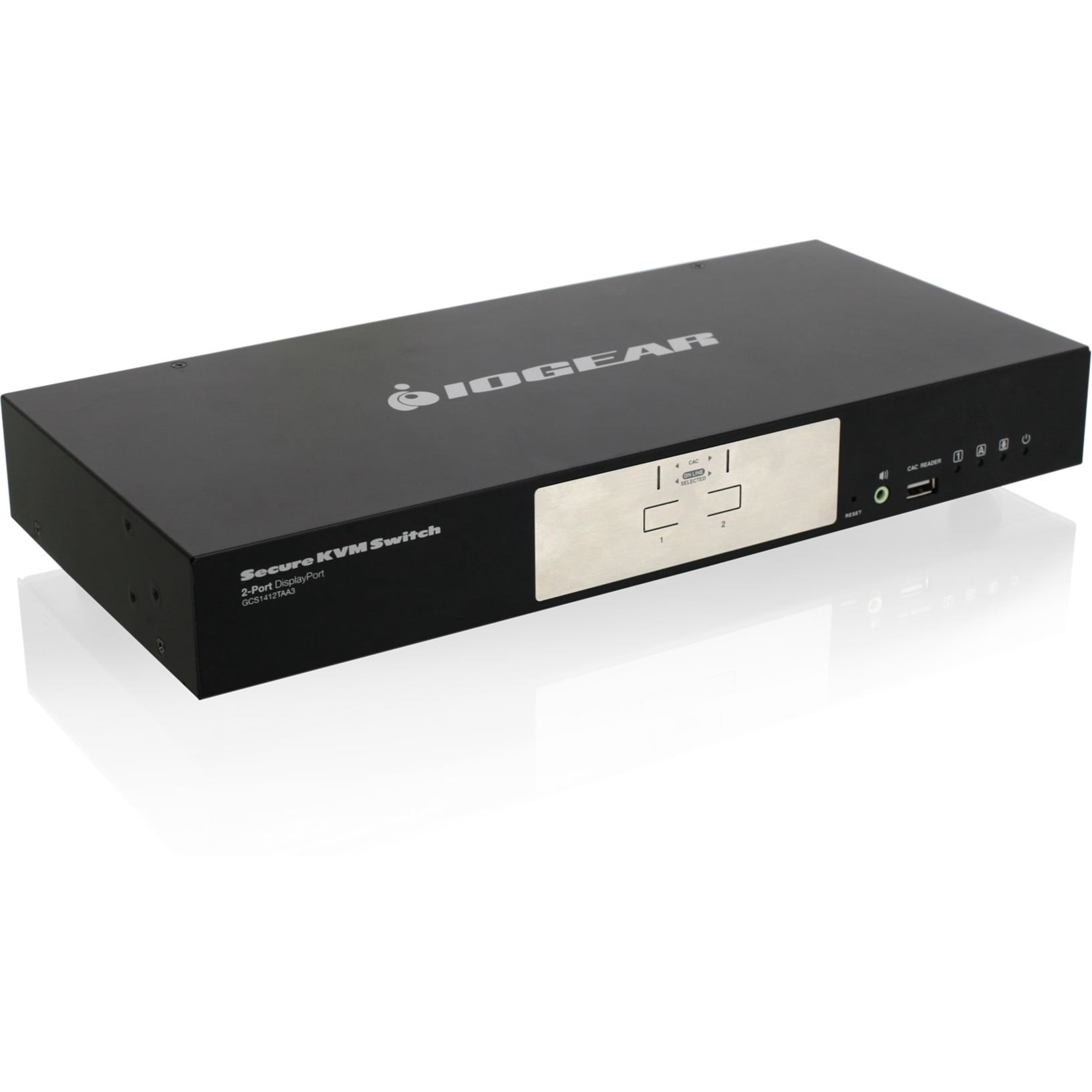 IOGEAR 2-Port DisplayPort Secure KVM Switch (TAA) - 2 Computer(s) - 1 Local User(s) - 3840 x 2160 - 2 x PS/2 Port - 7 x USB - 3 x DisplayPort - Rack-mountable - TAA Compliant