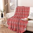 thumbnail image 2 of Red Christmas Folk Pattern Round Blanket,Comfortable Soft Flannel Throw Blanket,All Season,Warm Lightweight Blankets for Sofa Bed Couch Living Room Chair 47"x47", 2 of 5