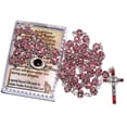 thumbnail image 3 of Multi Faceted Crystals Rosary - 8mm Crystal Rosary with Silver Tone Alpaca chain, Holy Land Soil and special Crucifix (Pink), 3 of 3