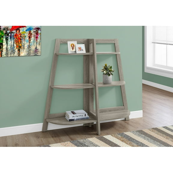 Monarch Specialties Bookshelf, Bookcase, Etagere, 3 Tier, 48"H, Office, Bedroom, Brown Laminate