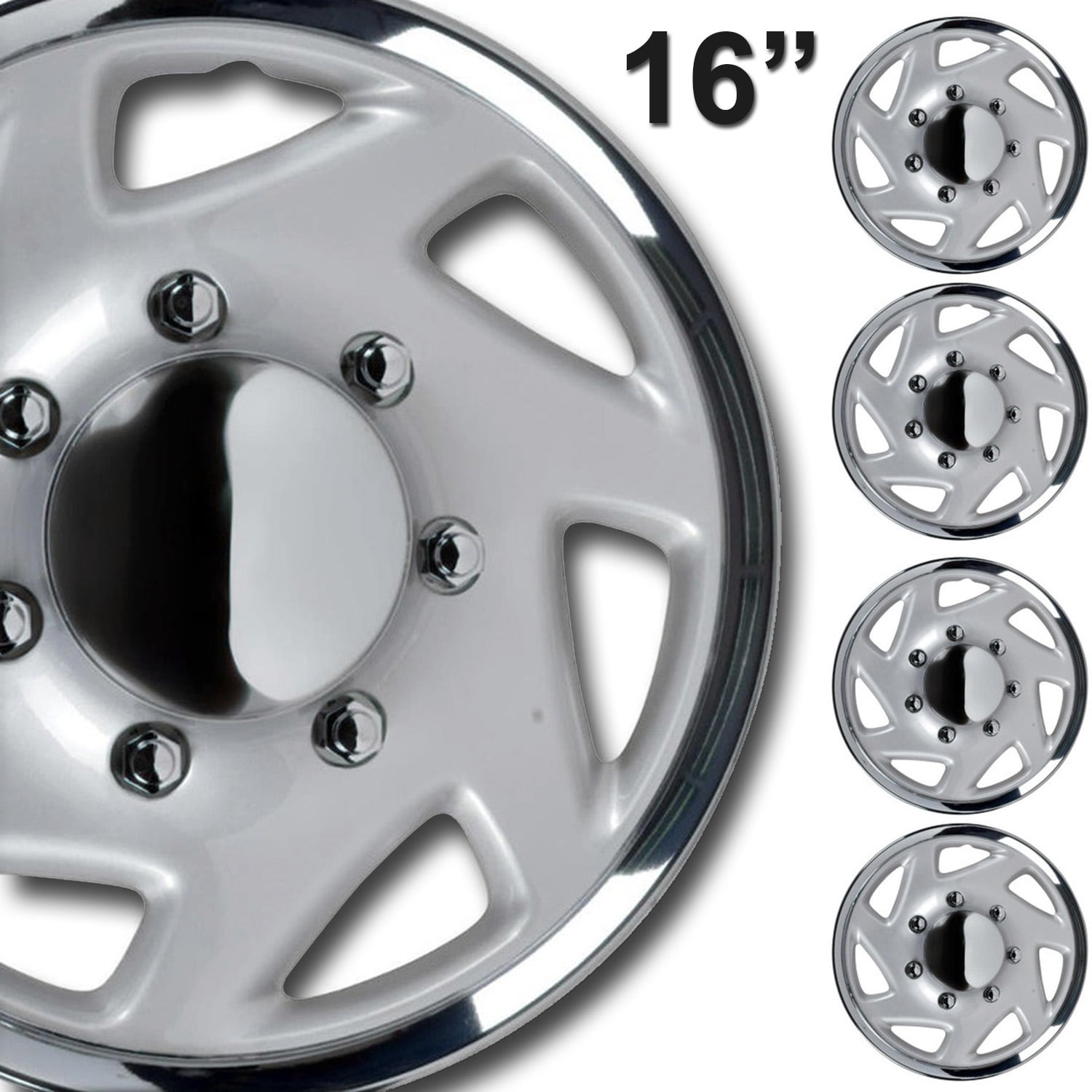 Photo 1 of (4-Pack) BDK Premium Hubcaps 16 Wheel Rim Cover Hub Caps OEM Style Replacement Snap On Car Truck SUV - 16 Inch Set