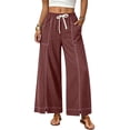 thumbnail image 2 of Edvintorg Yoga Pants with Pockets for Women Elastic Waisted Casual Loose Lightweight Wide Leg Athletic Trousers Women Clothing White M, 2 of 9