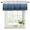 thumbnail image 2 of Navy Blue Ombre Valances for Windows, Decorative Rod Pocket Window Valance Curtains, Modern Abstract Art Texture Short Curtain Drapes for Kitchen/Bathroom/Living Room, 2 Panels, 60" W x 18" L, 2 of 8