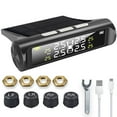 thumbnail image 1 of Tire Pressure Monitoring System Solar and USB Charging Wireless TPMS with 4 External Sensors 0-3.5Bar 6 Modes Auto Alarm System Sensor with Color LCD Display for Cars Trucks RVs, 1 of 10