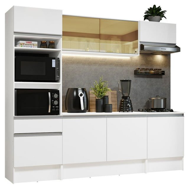 Cocina Integral 240cm Blanco Diamante Madesa