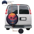 thumbnail image 4 of KAKALAD Colorful Flamingo Palm Trees At Sunset Summer Spare Tire Cover Universal Vehicle Accessories Buckle Car Tools 17”in, 4 of 6