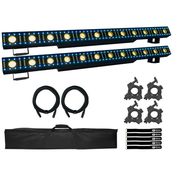 JMAZ Lighting JZ1021 PIXL FX BAR 5050 3-in-1 LED Effects Bar with Beam Strobe & Wash Light 2-Pack with Bag Package