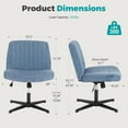 thumbnail image 3 of Simenmax Home Office Desk Chair, Mid-Century Inspired Adjustable Swivel Comfy Upholstered,Blue, 3 of 8