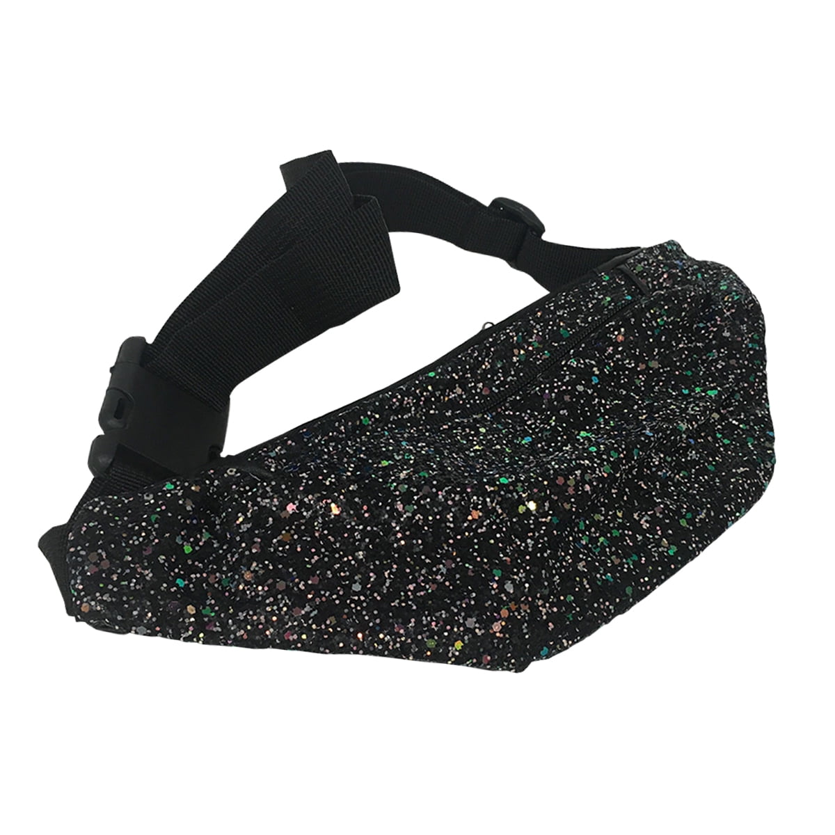 black glitter bum bag