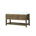thumbnail image 2 of 60 In. W X 22 D Grey Oak Bathroom Vanity - Marble Top, Solid Wood Frame, Soft Close Drawers & Open Cabinet For Graceful 60" With Countertop Close, 4 Shelf Storage, 2 of 3