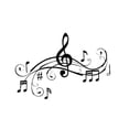 thumbnail image 1 of Matsuzay Pegatina de pared de notas musicales, pegatinas de fondo para el hogar, diseño de escena, calcomanía de fondo DIY, adorno para el Decoración del hogar Negro 97X57cm, 1 of 6