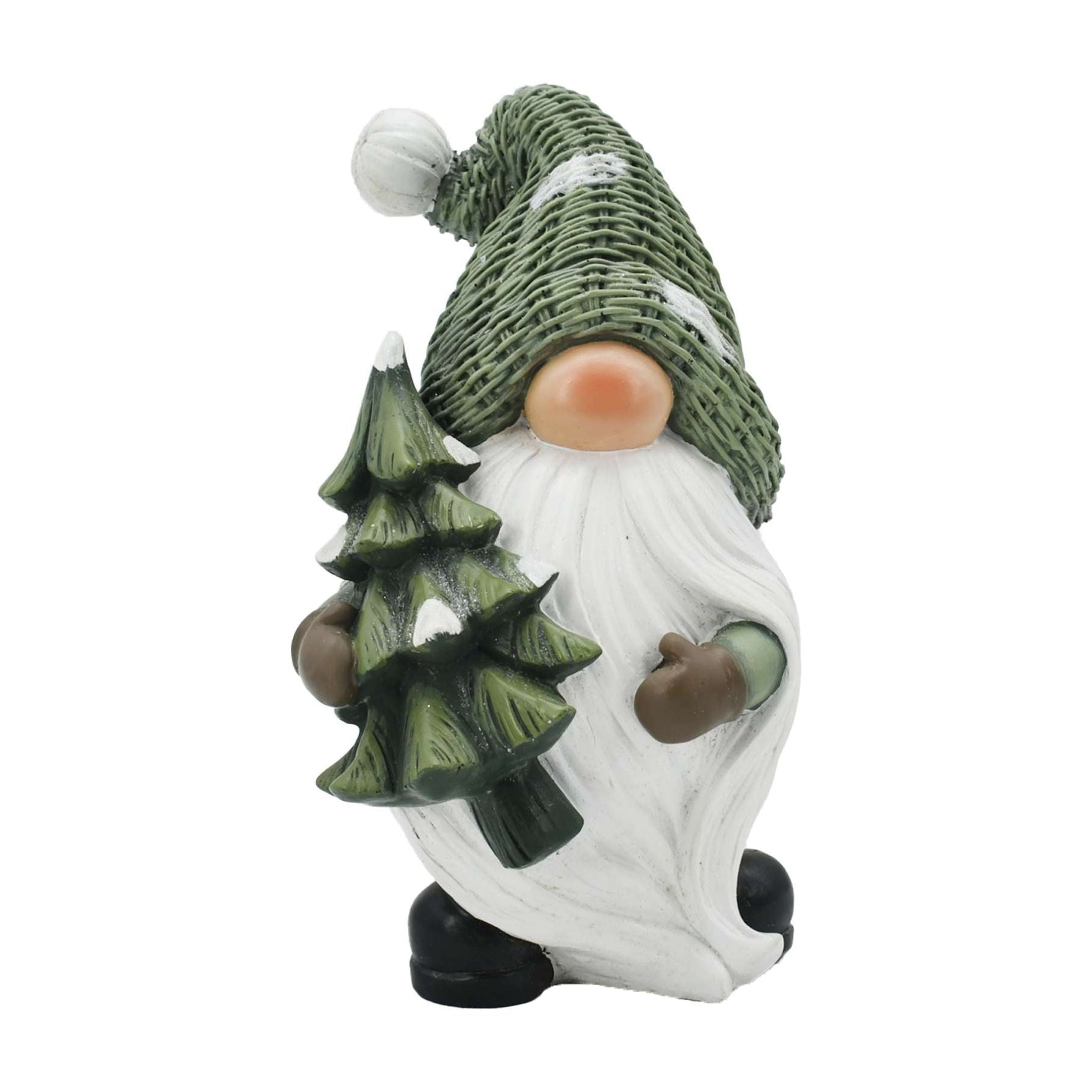 Holiday Time 11" Christmas Resin Gnome Decoration, Green, 1 Count, Measures 11" in height