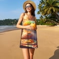 thumbnail image 3 of Lsque Rainbow Lamb Breakfast Pattern Summer Dresses for Women – Sleeveless T-Shirt Swing Sundress, Perfect for the Beach and Casual Days, 3 of 7