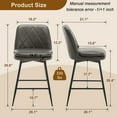 thumbnail image 5 of TEWLOSS 28" Bar Stools Set of 4 Swivel Barstools Faux Leather Kitchen Chairs, Gray, 5 of 9
