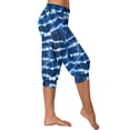thumbnail image 7 of Casual Capri Pants Women Summer Athletic Tie Dye Print Elastic Waist Sweatpants with Pocket Joggers Fashion Bottoms, Blue, L, 7 of 7