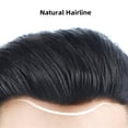 thumbnail image 4 of Men Replacement Toupee Systems Thin Skin V-looped Full PU Base Mens Wig Units Natural Black 120% Straight Real Human Hair Piece Male Hair Prosthesis, 4 of 4