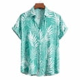thumbnail image 2 of XFHLMJFF Mens Shirts Summer Casual Classic Basic Chic Fashion Coconut Leaf Style Short Sleeve Handsome Blouse, 2 of 8
