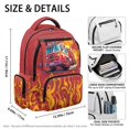 thumbnail image 5 of Psesaysky Cartoon Fire Truck with Flame Pattern Multi-Pocket Book Bag for Daily School Daily Commute, Waterproof Multi Pocket 600D Polyester School Bookbags, 5 of 9