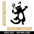 thumbnail image 2 of Cat Playing Badminton Rubber Stamp for Scrapbooking Crafting Stamping - Medium 1 Inch, 2 of 7