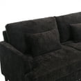 thumbnail image 6 of Dtwnek Modern 2 Seater Upholstered Fabric Loveseat Sofa Couch for Home, Bedroom, Living Room, Office, Black, 6 of 8