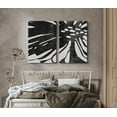 thumbnail image 2 of PixonSign Canvas Print Wall Art Set Close-Up Interior of Daisy Botanical Plants Illustrations Modern Art Alternative Dramatic Dark Black and White for Living Room, Bedroom, Office - 24"x36"x2, 2 of 5