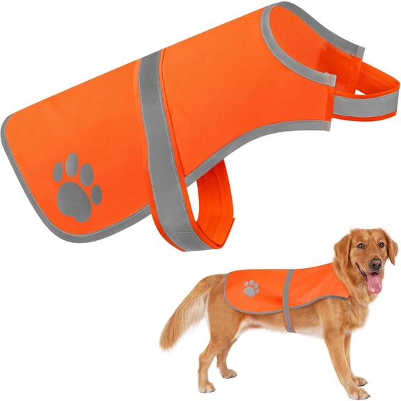 AOMRCOL Blaze Orange Dog Reflective Vest, High Visibility for Hunting | Dog Safety Vest for Wooded, Walking at Night, Exploring, Outdoor, Dog Security Harness Gear for Small Medium & Large Pets
