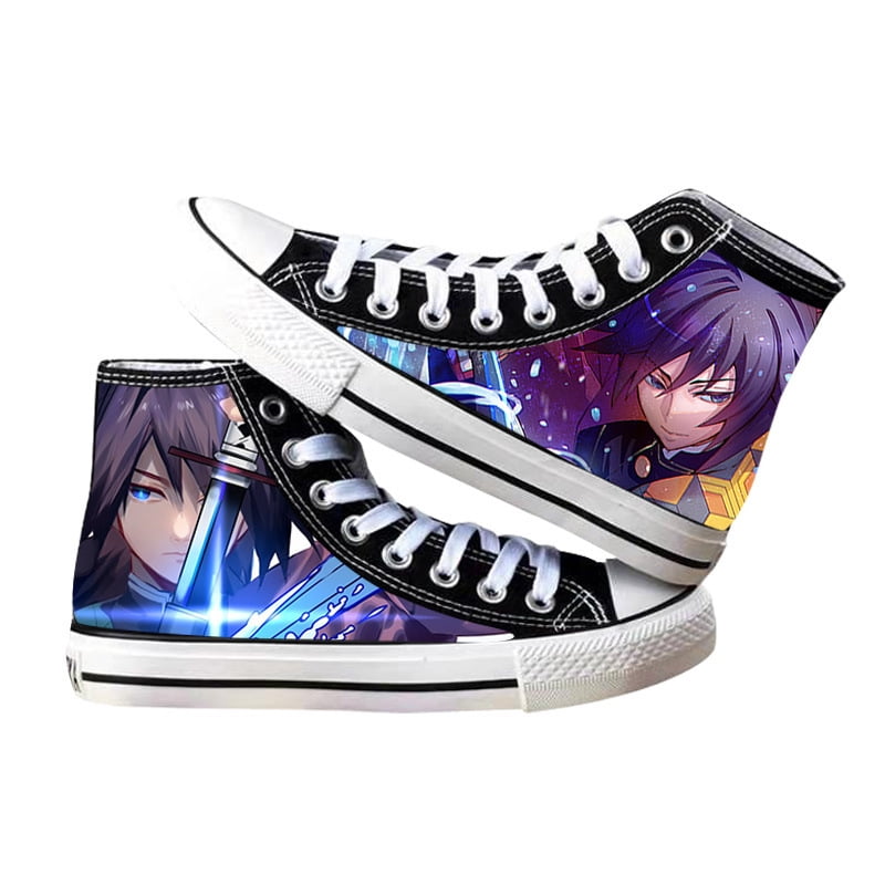 Anime Shoes For Girls Hand Painted Shoes Men Women Demon Slayer Sneakers  High top Sneakers Fashion Shoes 