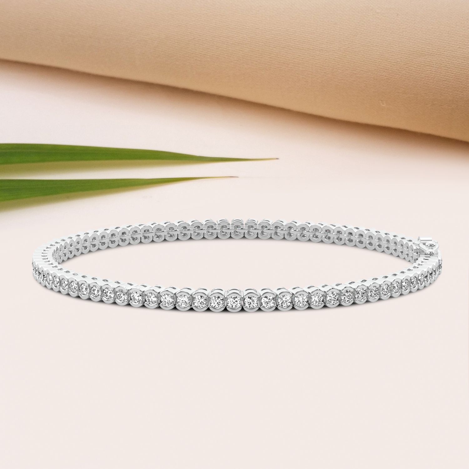 1/2 Carat 14K White Gold Lab Grown Half Tennis Diamond Bracelet GH-SI1  Quality IGI Certified Friendly Diamond Bracelet For Women 