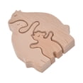 thumbnail image 3 of Mini Wooden Rabbits Statue,  Handcrafted Wooden Animal Ornament  For  Yard B16, 3 of 8
