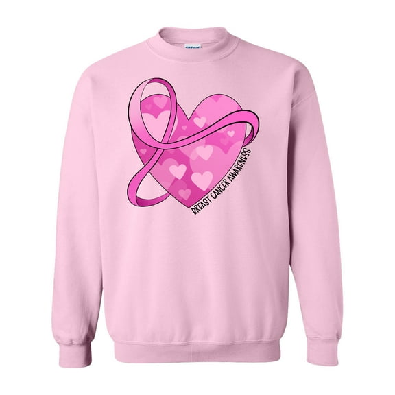 Inktastic Breast Cancer Awareness Pink Ribbon Around Heart Adult Sweatshirt