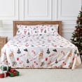 thumbnail image 1 of HITIME Juego de Sábanas Navideñas 4 Piezas Tamaño Queen, Bolsillos Profundos 16 Pulgadas, Microfibra de Poliéster Suave con Estampado Festivo, Ideal para Decoración y Regalo, 1 of 8