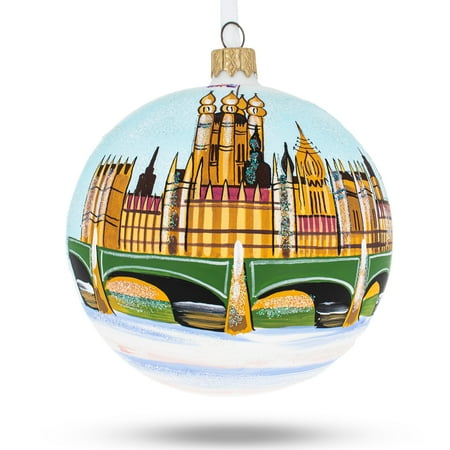 80s Christmas Commercials Uk BestPysanky Big Ben, London, UK Glass Ball Christmas Ornament 4 Inches ()