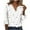 White 1, variant on Womens Casual Tops 3/4 Sleeve Casual Loose Work Tops Summer Print Shirt Button Down Crewneck Tops Trendy Plus Size Sky Blue XXL