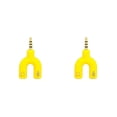 thumbnail image 3 of Kearding Divisor de Audio de 3,5mm tipo 2 en 1 conveniente conector estéreo convertidor de sonido teléfono micrófono auriculares Tablet Accesorios amarillo 2piezas, 3 of 5
