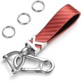 thumbnail image 1 of Carbon Fiber Style Car Keychain Microfiber Leather Key Chain, Universal Key Chains for Key Fobs for Men and Women, 1 of 6