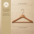 thumbnail image 6 of Unique Bargains 2 Pcs Wood Non-Slip Space Saving Hangers for Clothing Brown 15.7inch, 6 of 6